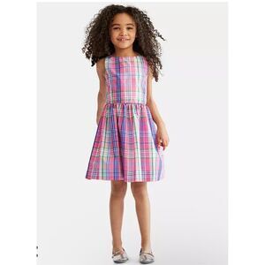 Polo Ralph Lauren plaid fit and flare girls dress 10